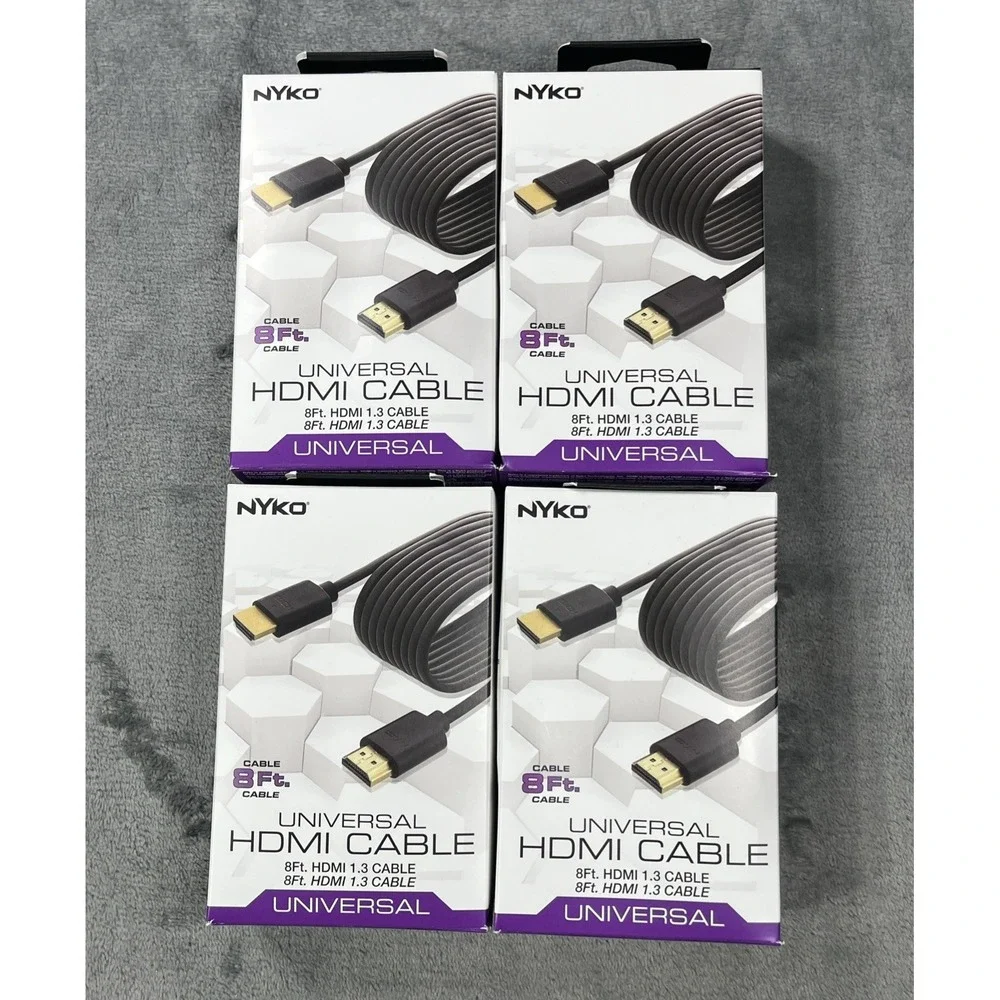 4 Pack Universal HDMI Cable Gold Connections Connect TV Gaming Cord Lot NEW